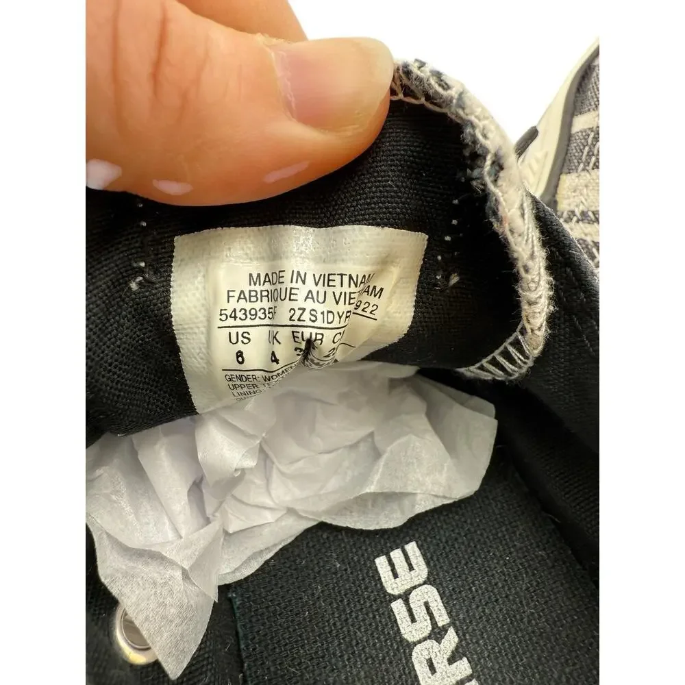Converse Womens 6 Zebra Ox‎ Sneakers Black White Striped 543935F EUC - Picture 5 of 9